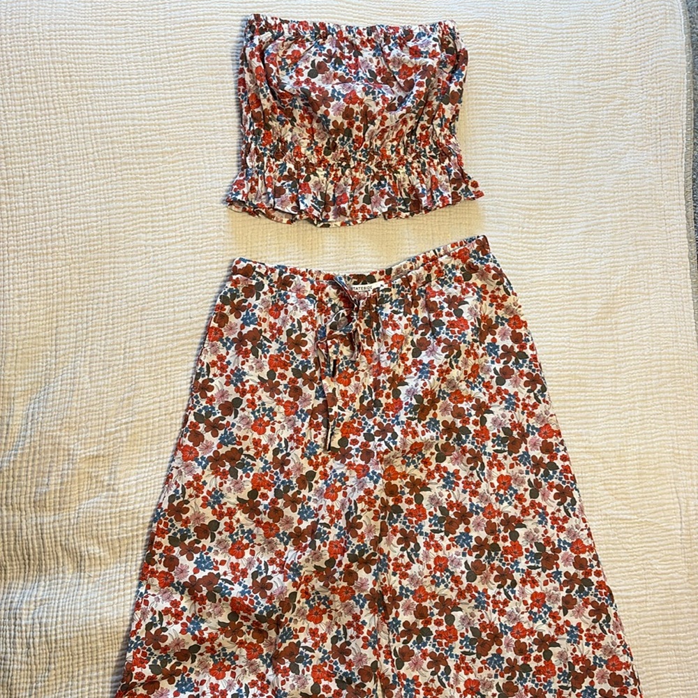Anthropologie 2pc wide leg pant & tube top